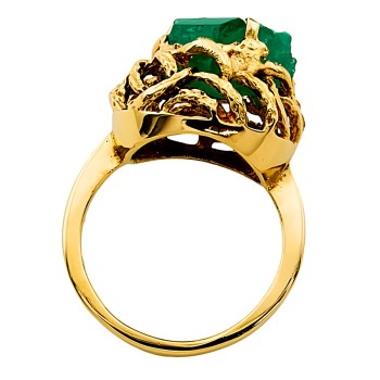 18ct gold Emerald 6.0ct Ring size N